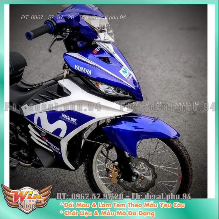 Tem rời Exciter 135 Movistar Trắng Xanh