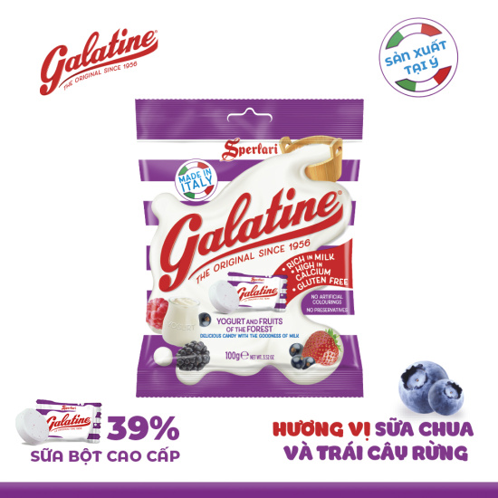 KẸO SỮA GALATINE GÓI 100GR VỊ SỮA / DÂU/ SOCOLA - 01732