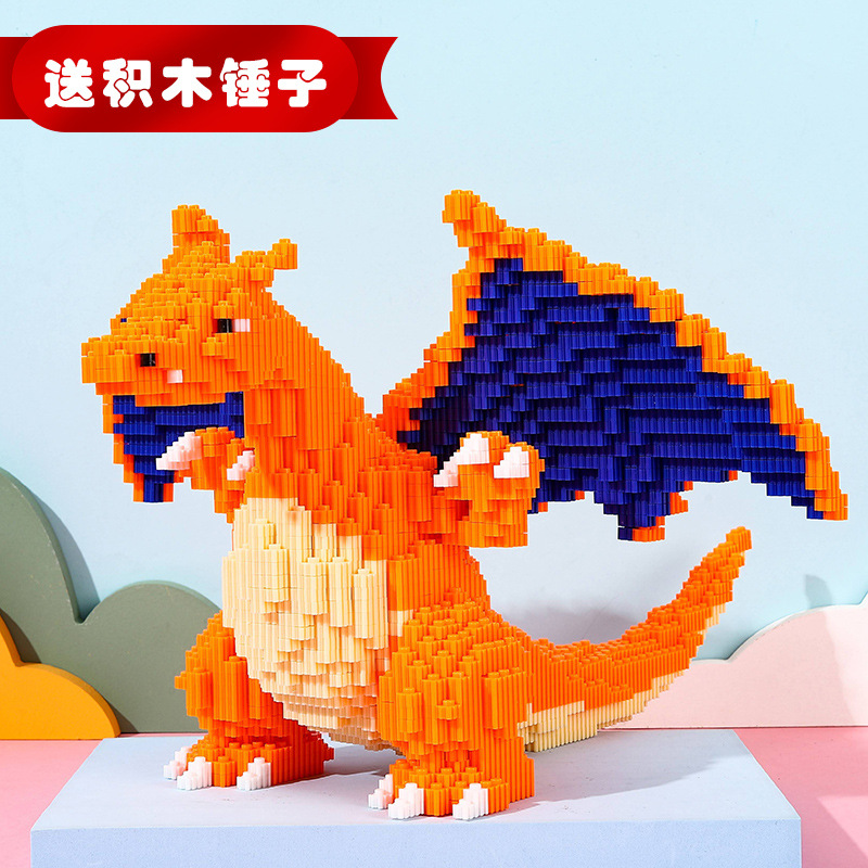 Lego Rồng lửa Charizard 26cm đồ chơi xếp hình 3d cho bé