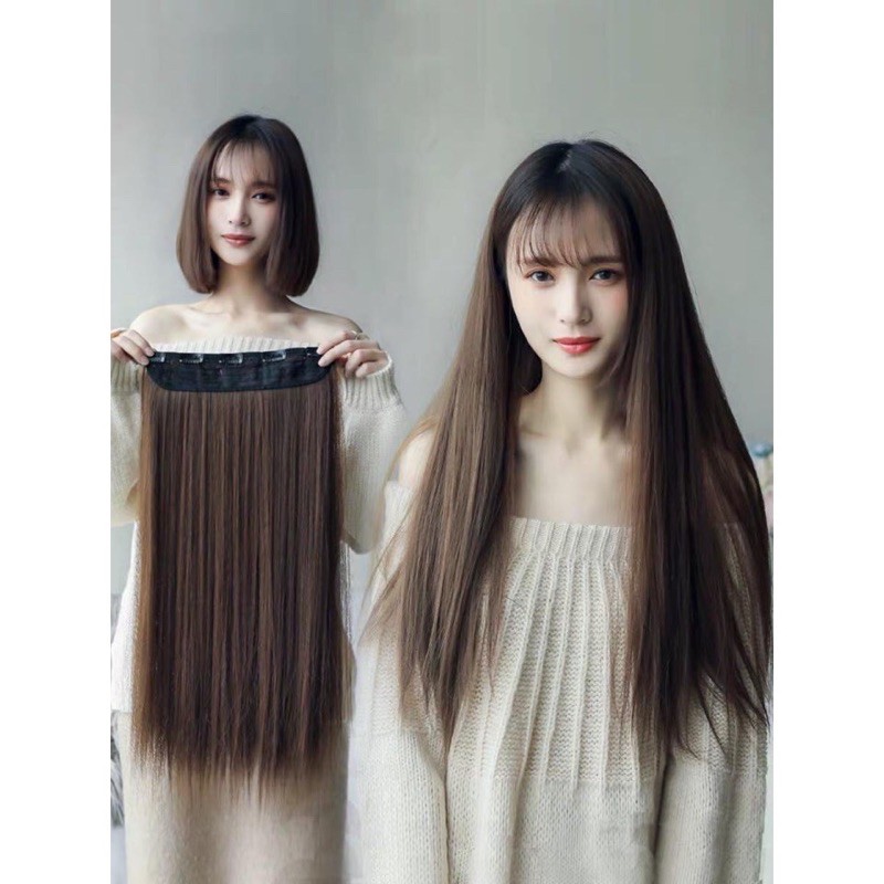tóc giả kẹp phím duỗi thẳng