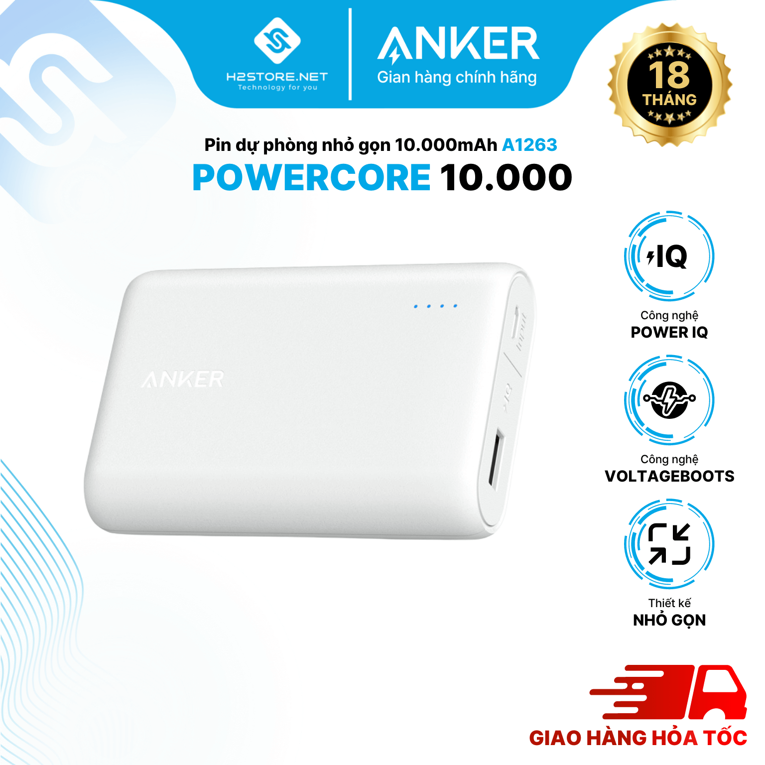 Pin dự phòng Anker PowerCore 10000 - A1263