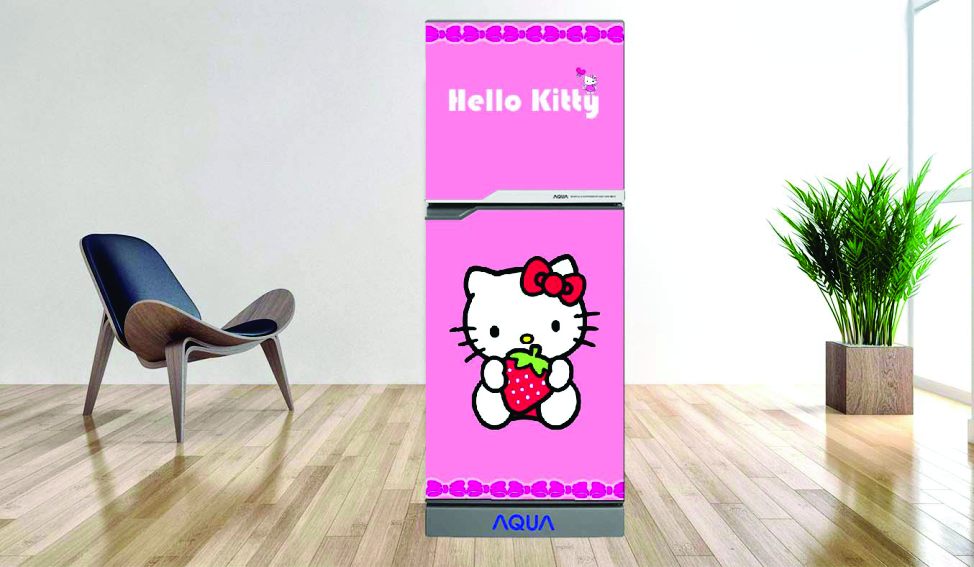 Decal dán tủ lạnh cao cấp - Mẫu Kitty siêu cute
