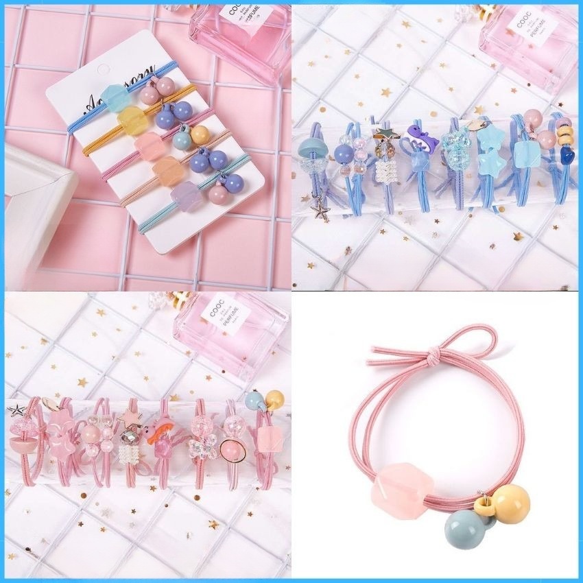Set 8 Dây Cột Tóc Nữ/ Cột Tóc Nữ Siêu Dễ Thương
