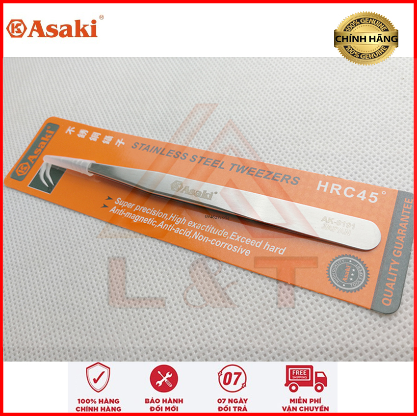 Nhíp gắp linh kiện mũi nhọn Asaki AK-9191