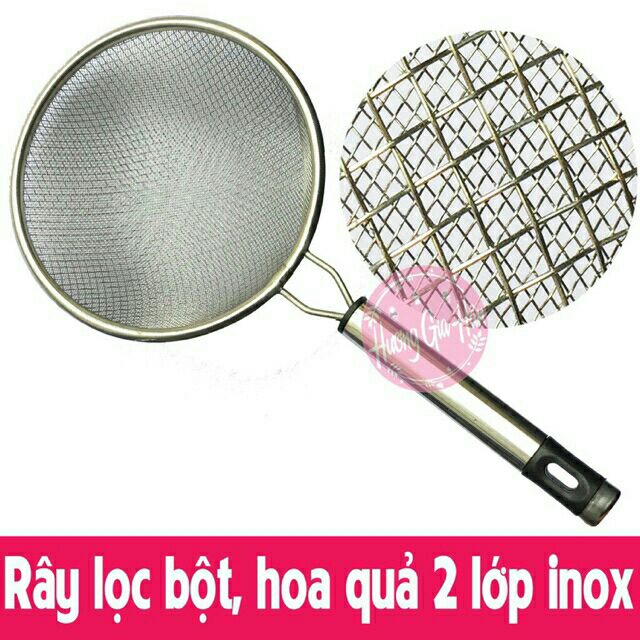 Ray lọc cua ,lọc thịt inox 2 lớp cao cấp 14 cm lọc bột siêu mịn vua nhựa