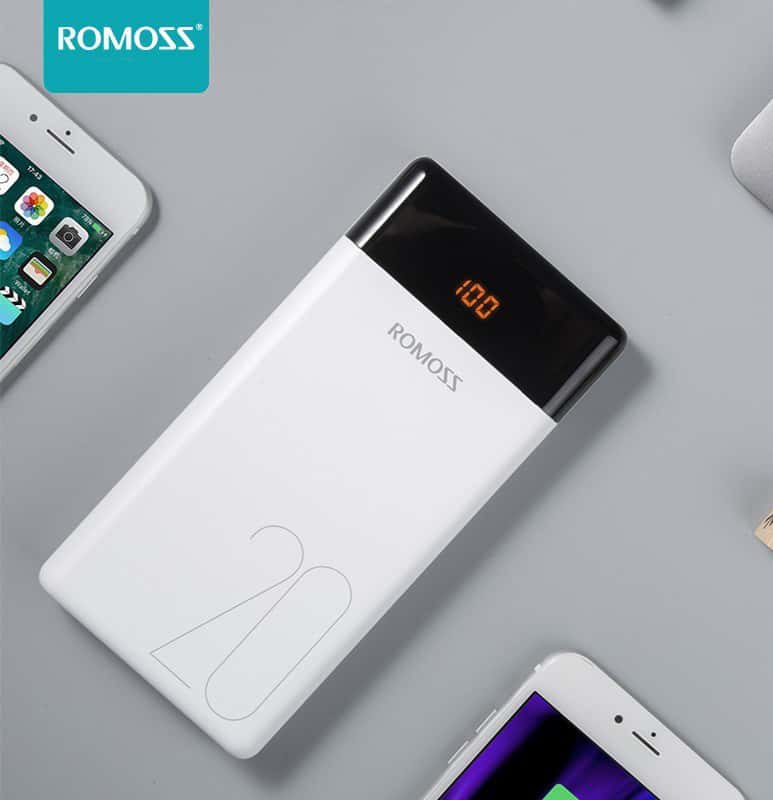 [HCM]Pin Sạc Dự Phòng Romoss Sense 6P 20.000mAH Màn Hình Led Hiển Thị Thông Minh-Lõi Pin Polymer Cao Cấp-Dung Lượng Khủng-Trang Bị 2 Cổng USD Kép-Nhỏ Gọn-Chất Liệu Bền Bỉ-Hỗ Trợ Sạc Nhanh-Tương Thích Với Hầu Hết Các Thiết Bị Công Nghệ