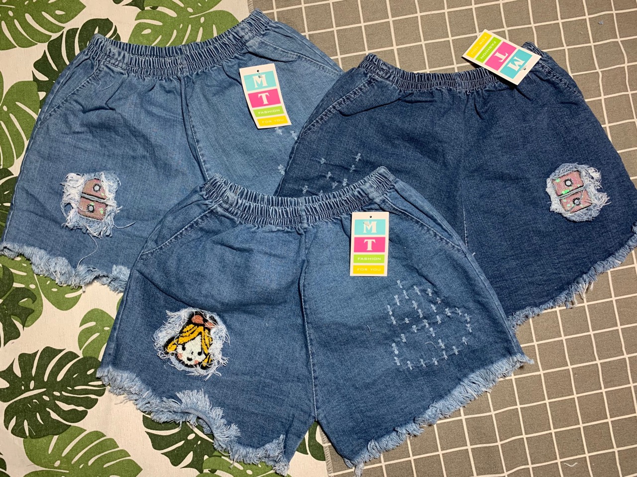 COMBO 3 QUẦN, QUẦN SHORT JEAN NỮ THỜI TRANG ( quần lưng thun )