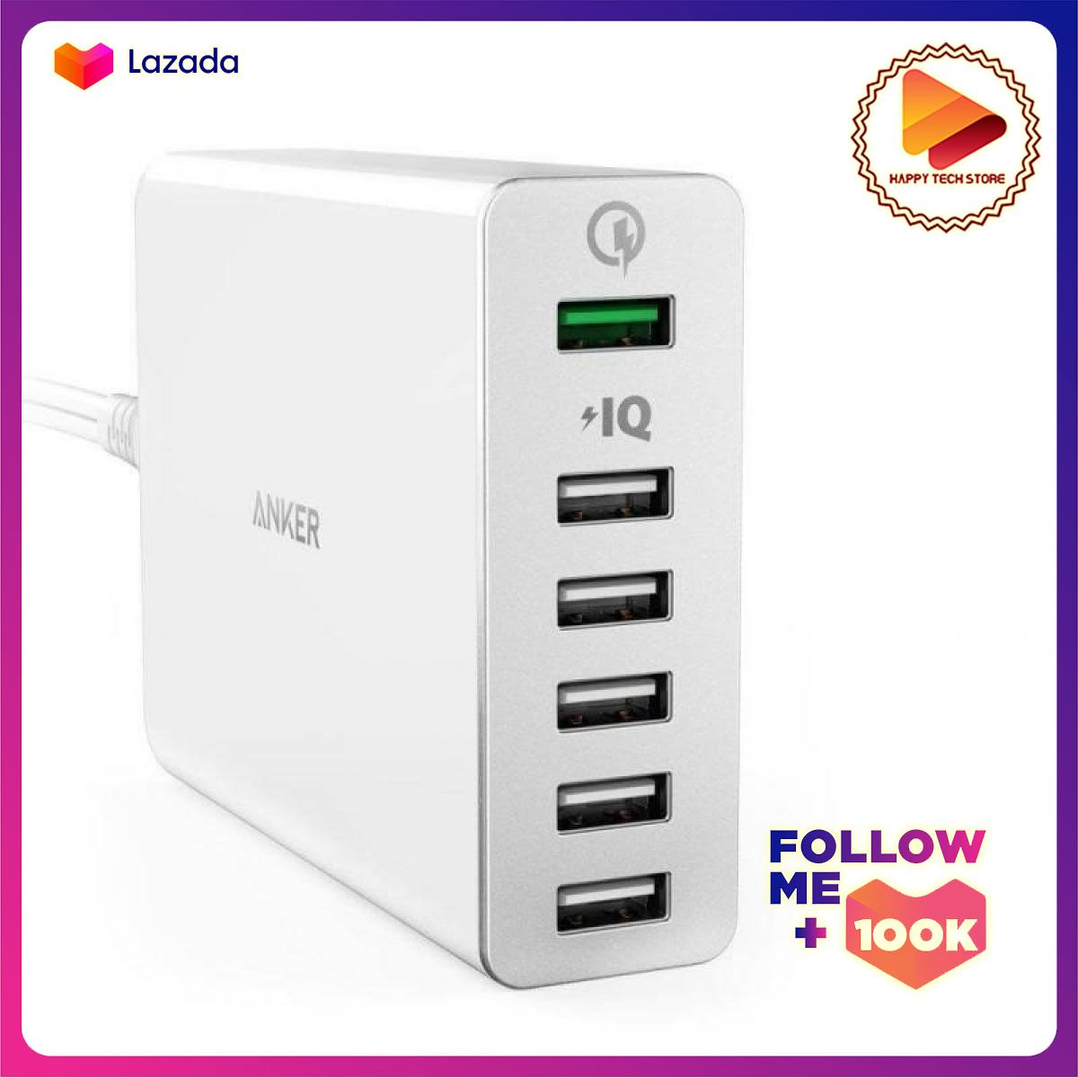 [HCM]Sạc Anker 6 cổng 60w Quick Charge 3.0 - [Powerport+ 6 60w QC 3.0] - A2063