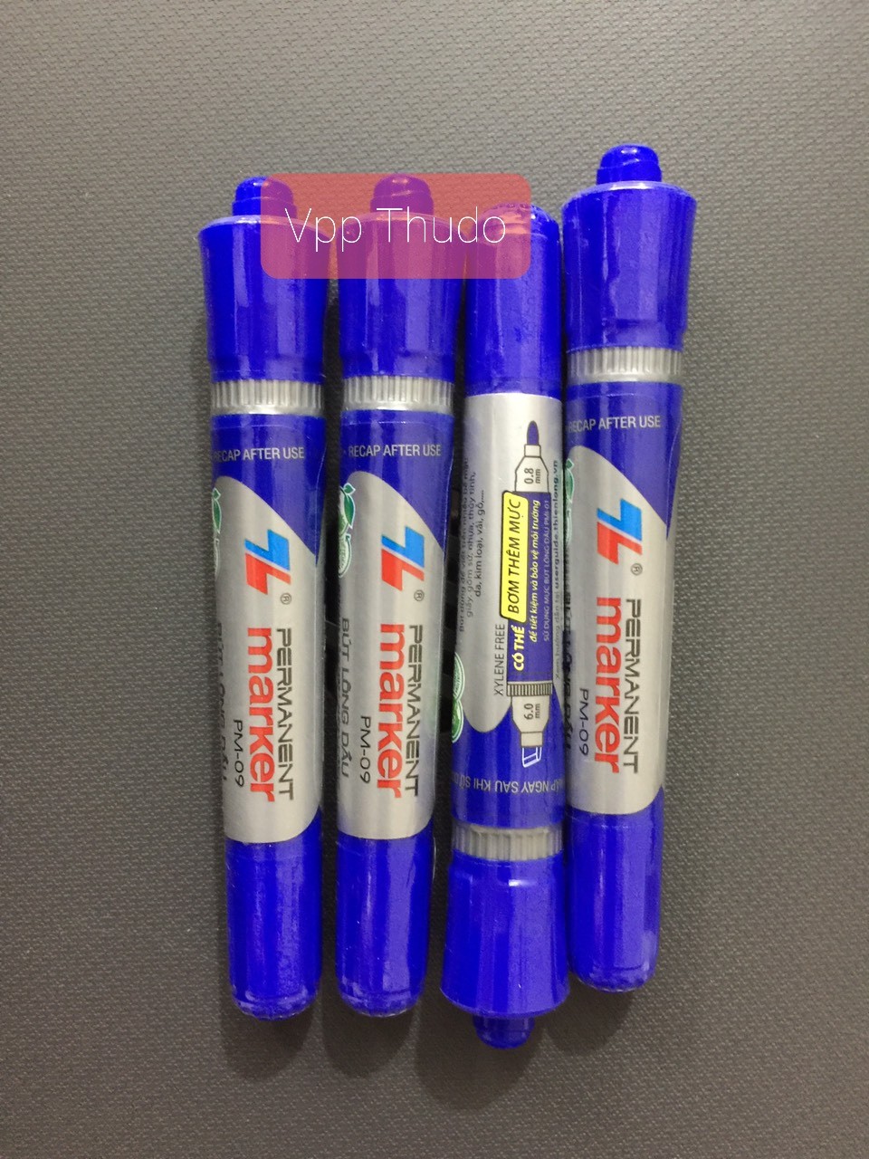 Combo 5 cây bút lông dầu Thiên long PM09 màu xanh