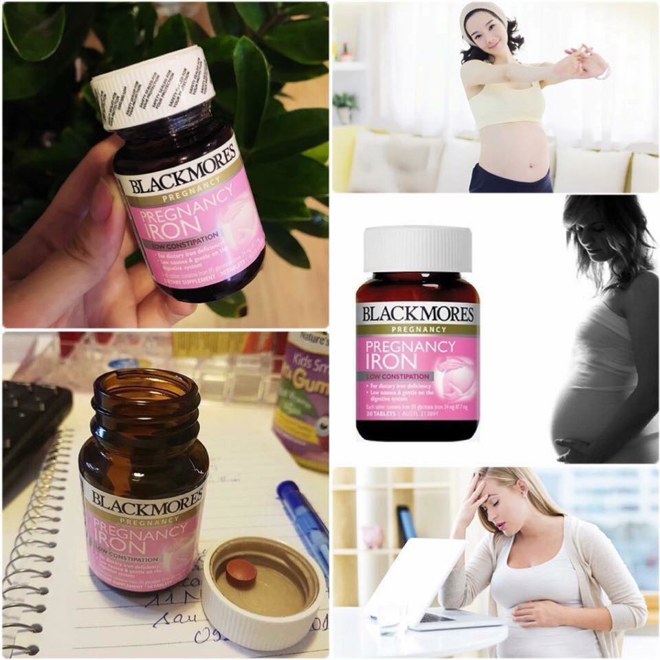 Viên sắt cho bà bầu Blackmores Pregnancy Iron Low Constipation 30v