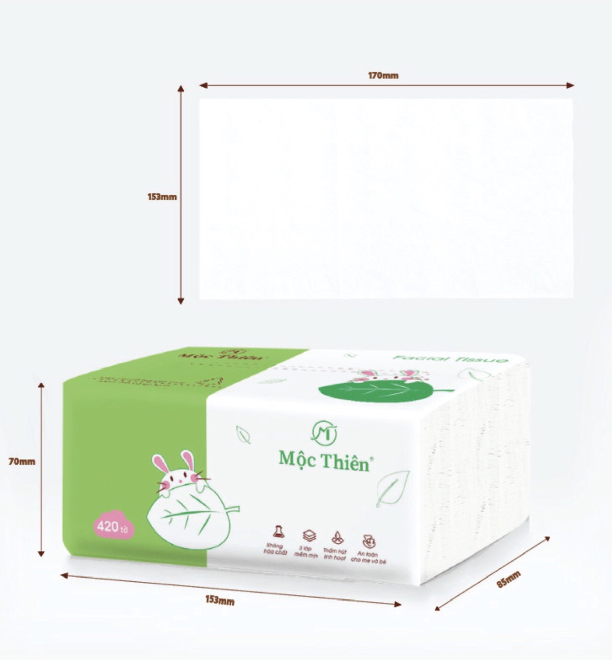 khăn giấy ăn giấy rút đa năng Mộc Thiên thùng khăn giấy 16 Gói lớn cao cấp