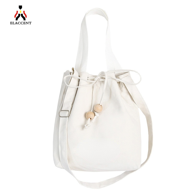 ELACCENT Canvas Shoulder Bag Large-capacity Student Bag Fashionable Eco-friendly Shopping Bag