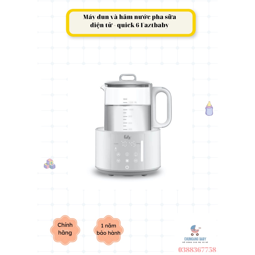 Máy đun và hâm nước pha sữa điện tử – quick 6 – fb3582tk