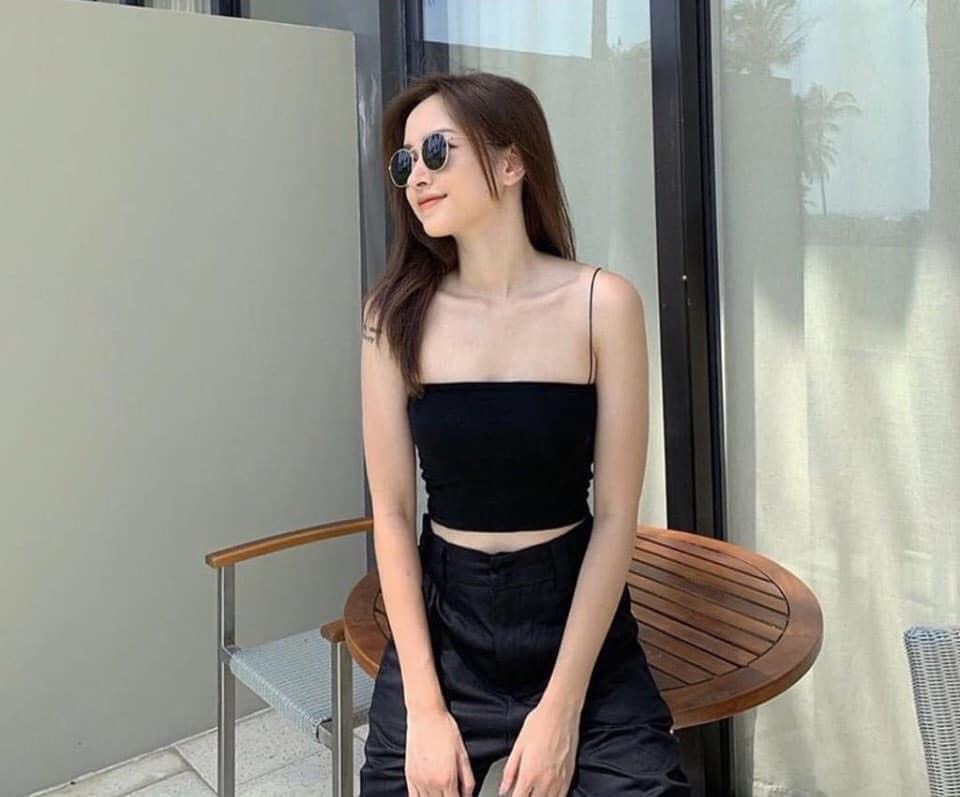 Áo croptop 2 dây bún chất bozip
