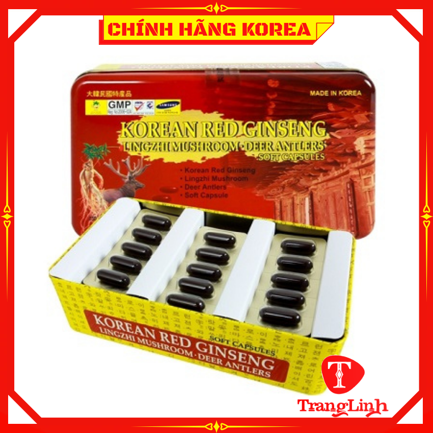 Korean red ginseng protein pills, box of 60 tablets-dietary supplement, enhance fitness-tranglinh