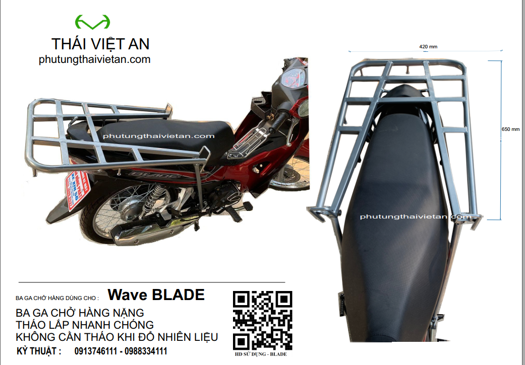 BA GA WAVE BLADE - GIÁ CHỞ HÀNG WAVE BLADE 2014