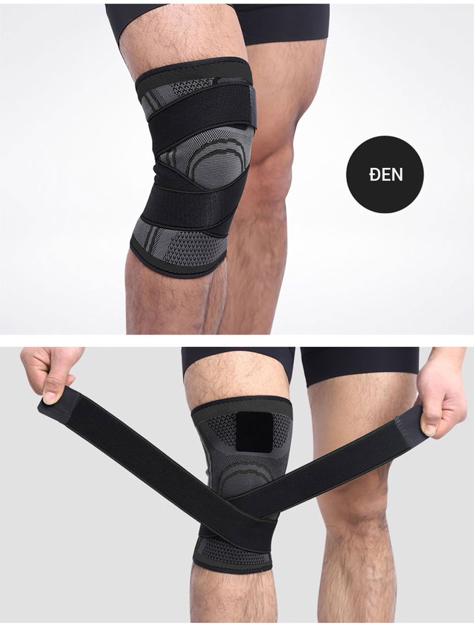 Bảo Vệ Đầu Gối, Đai Quấn Băng Bó Gối Thoáng Khí Có Đai Cuốn Aolikes AL7720 Chơi Thể Thao Tập Gym Cầu Lông Đá Banh