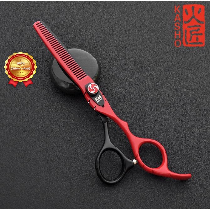 Bộ kéo cắt tóc Kasho HA 03 đen đỏ (mua cặp kéo được tặng 1 bao da 1 lược toni guy 1 dụng cụ chỉnh kéo)