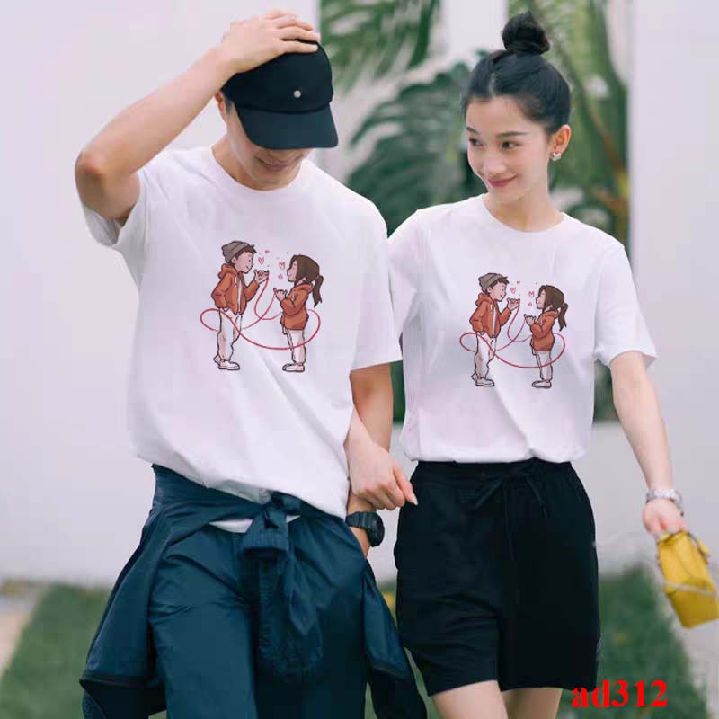 Áo thun cặp đôi tình nhân nam nữ hình chibi