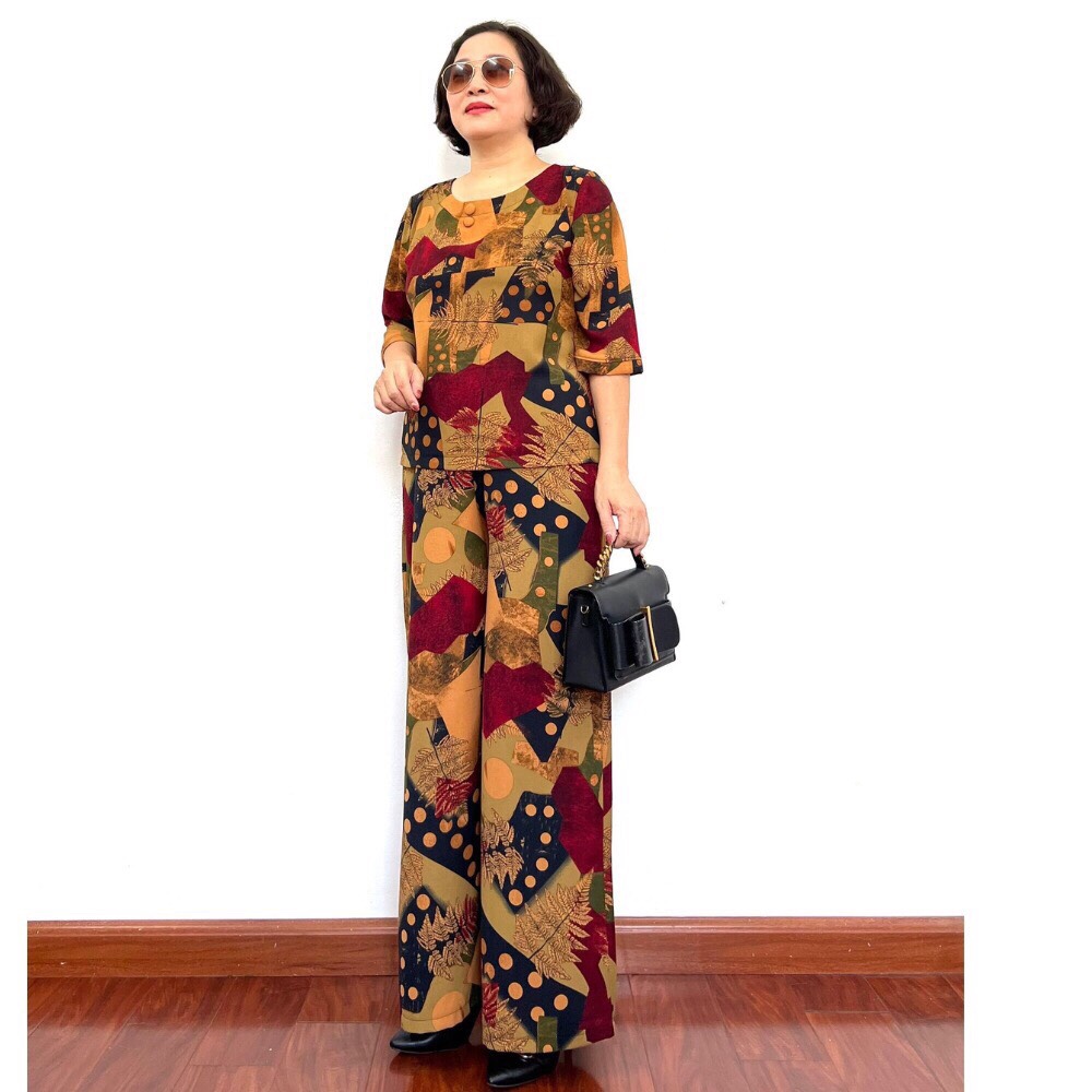 HOÀN TIỀN 15% - Đồ Bộ Trung Niên Cho Mẹ Cộc Tay uần dài Mặc Nhà Vải Lụa Hàn Châu Cao Cấp đồ cho mẹ YOYO