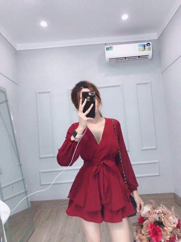 [HOT] Set Jum Váy Nữ Đùi cột nơ, tay vải lụa dày dặn mềm mịn