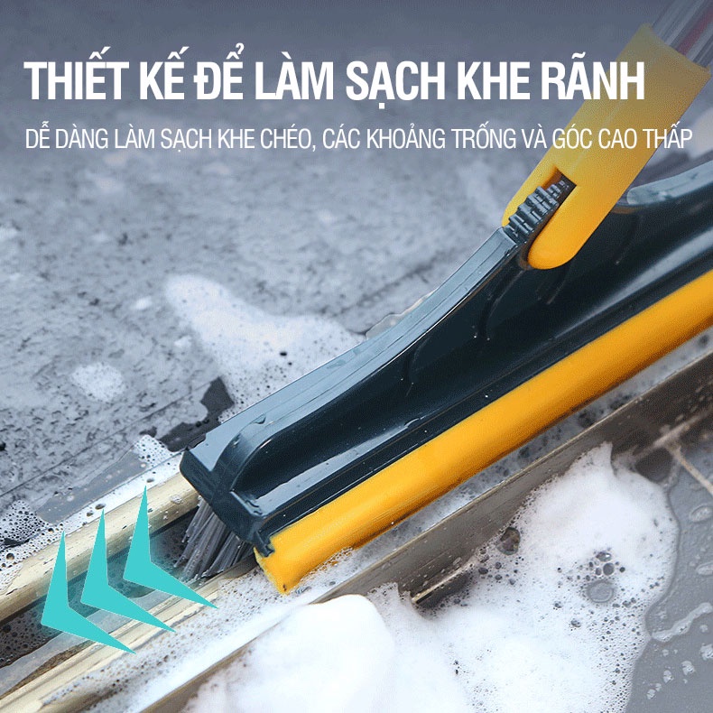 Chổi Chà Sàn Nhà Tắm Thông Minh Thiết Kế Đầu Gạt Nước Và Đầu Chổi Xoay 120 Độ Quét Nhà Siêu Sạch Mọi Góc Bẩn