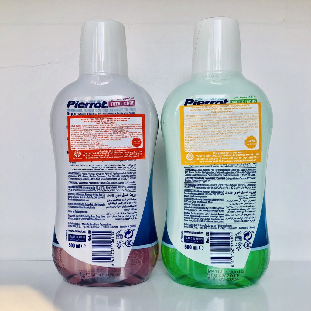 Nước súc miệng sát khuẩn Pierrot 500ml