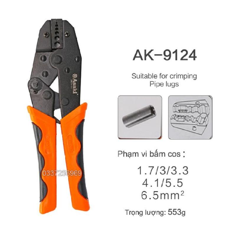 Kìm bấm cos nối Asaki AK-9124 1.7 ~ 6.5mm2 - Kềm bấm cốt nối - Kìm bấm đầu cosse Asaki (Kìm bấm đầu cote Asaki)