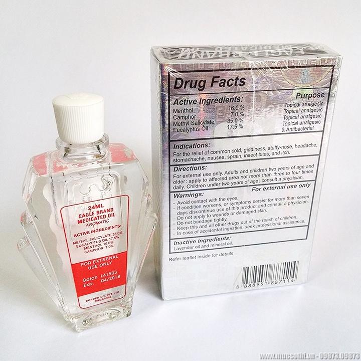 Dầu Gió Eagle Brand Con Ó Hộp 24ml (Trắng)