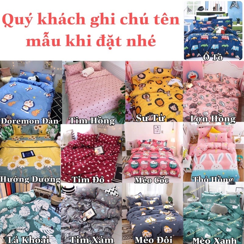 Bộ 5 Món Vỏ Chăn Ga Gối Coton poly cao cấp ( không kèm ruột )
