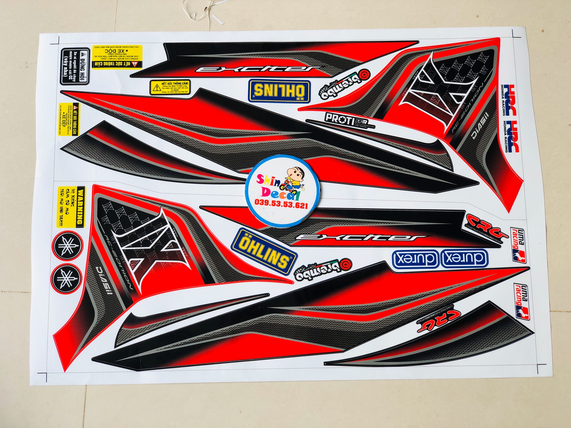 Tem rời ex 2011 IX đỏ đen