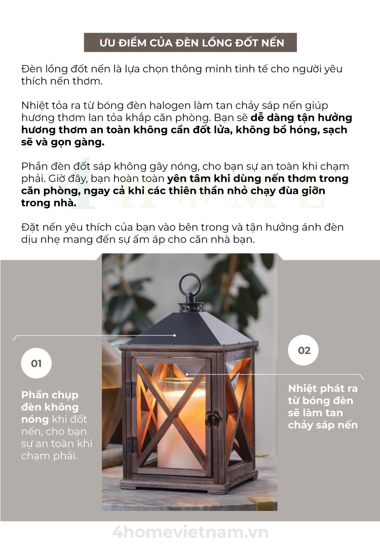 Đèn Lồng Gỗ Đốt Nến Yankee Candle - Weathered White
