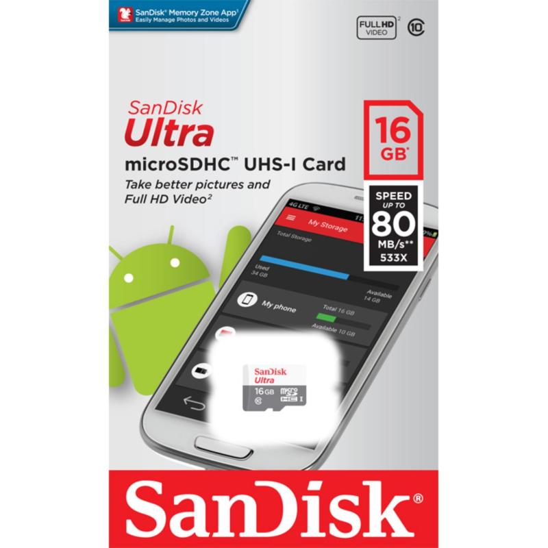 Thẻ nhớ microSDXC SanDisk UltraC10, UHS-1, 80MB/s - Hàng chính hãng