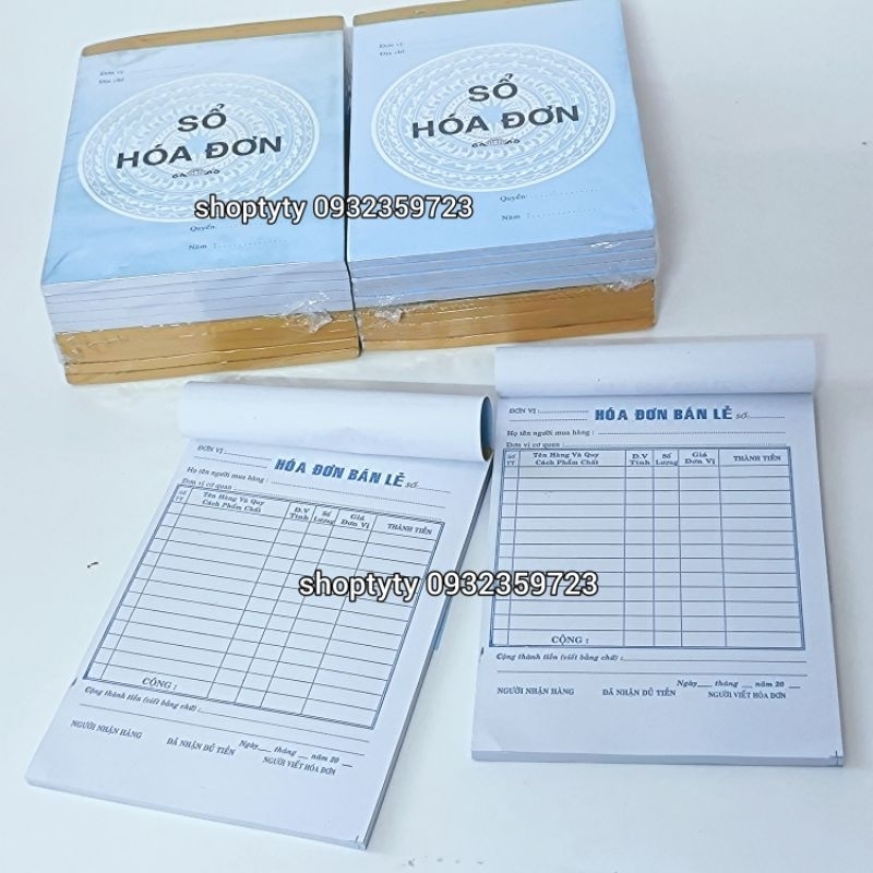 10 Cuốn Sổ Hóa Đơn 1 Liên ( 80 tờ )Ghi Giá