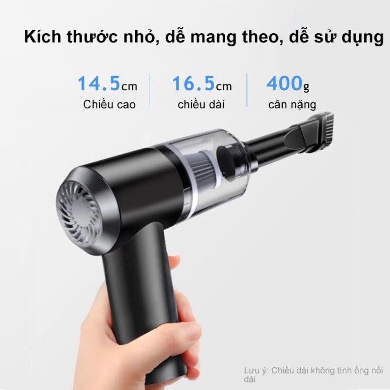 LazMaIl Máy Hút Bụi Phi Líp Bền, Chính Hãng Cầm Tay Không Dây Công Suất 120W Hút Cực Mạnh, Dung Lượng Pin Lớn 2000, Sạc Cáp USB Tiện Dụng, Hiệu Quả