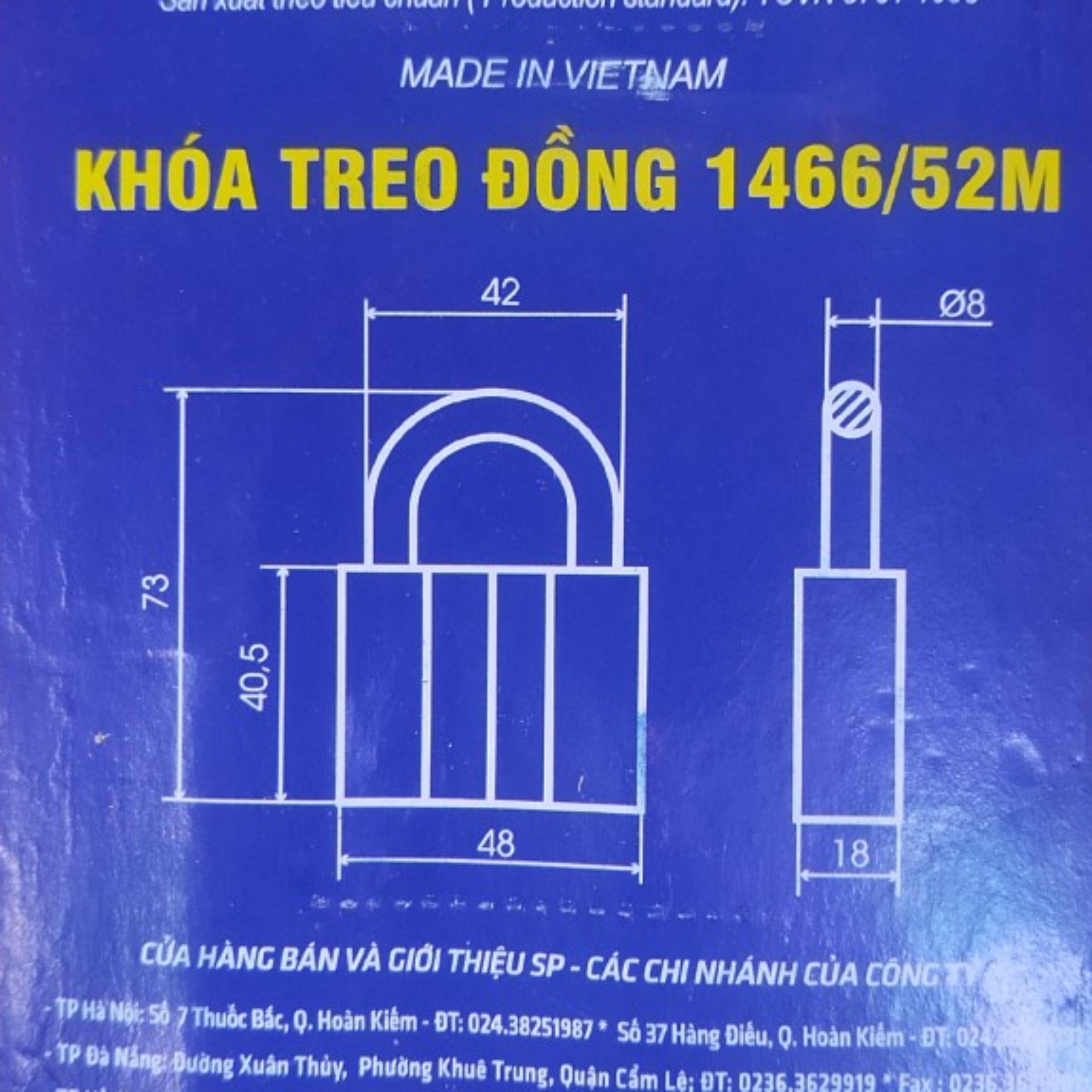 Ổ KHÓA TREO ĐỒNG VIỆT TIỆP 0152M( SIZE TRUNG)