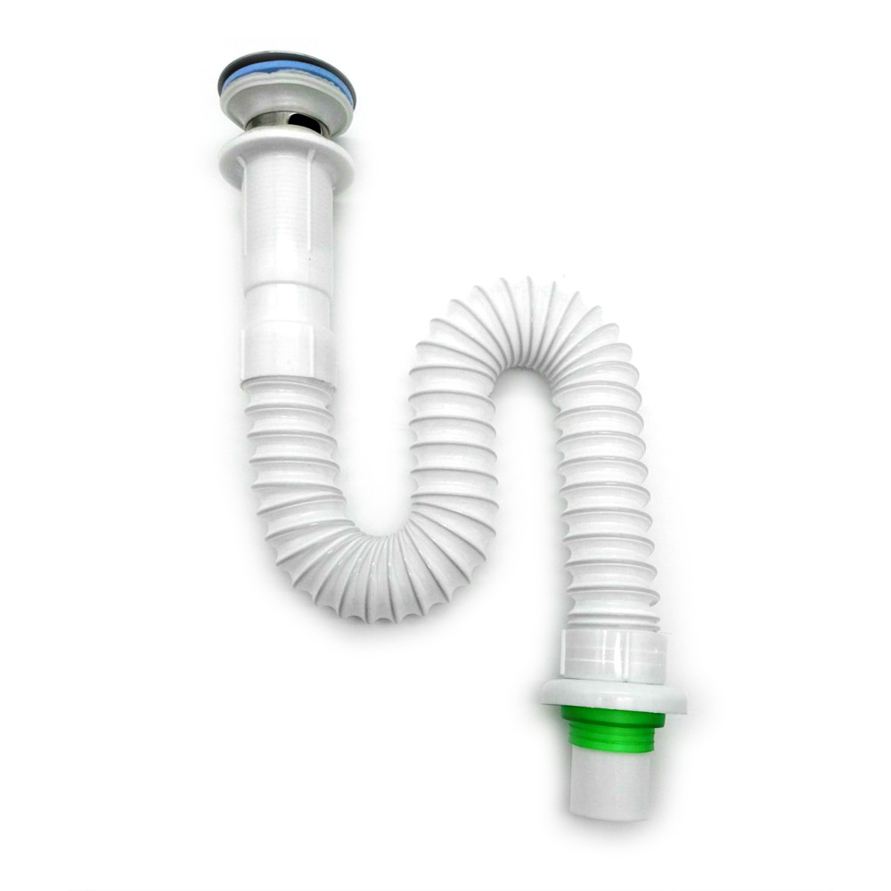 Xi phông chậu rửa mặt, ống thoát nước chậu rửa mặt lật nhựa sun đầu inox.bộ xi phông lavabo thoát nước dùng cho chậu có lỗ xả tràn