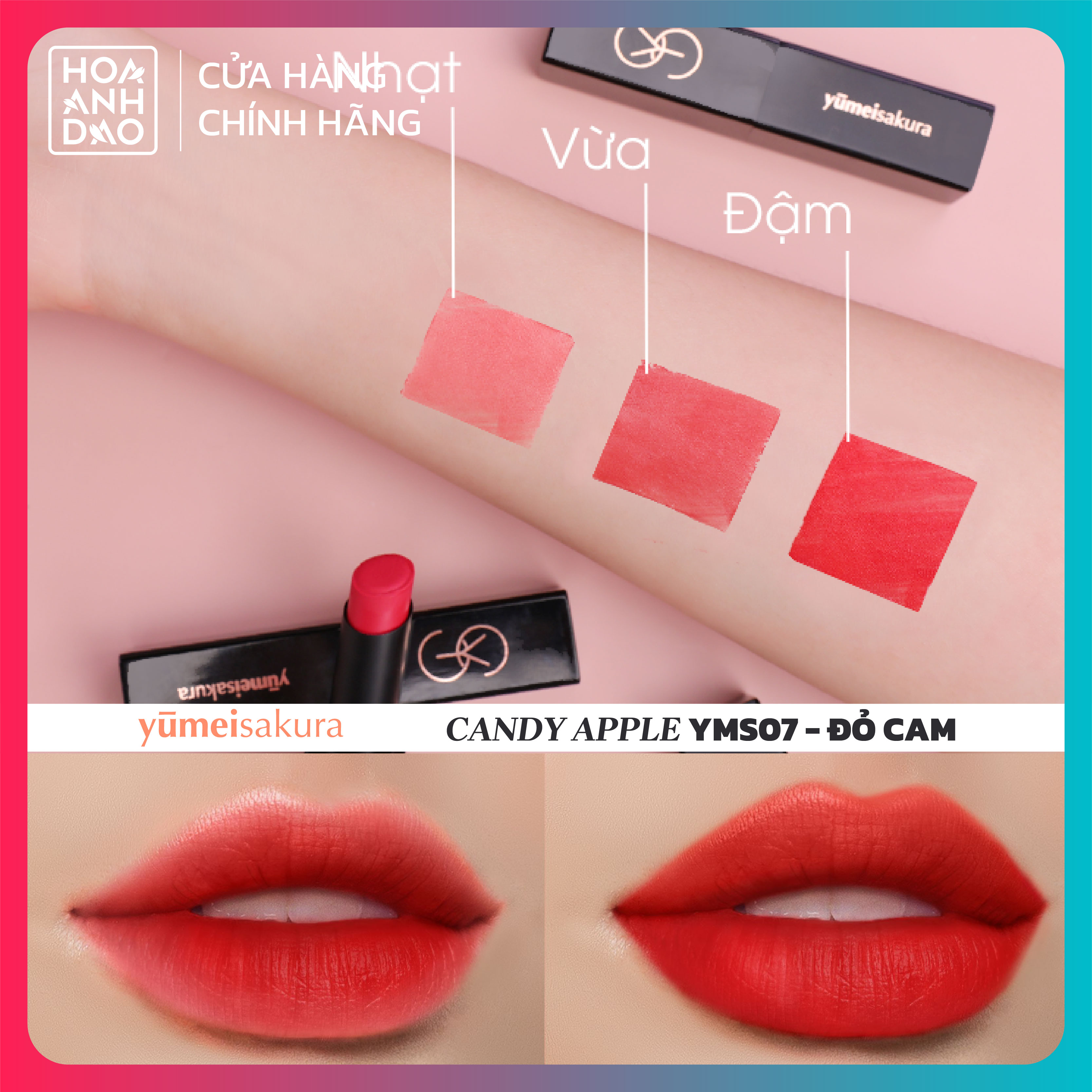 Son Thỏi Lì Yumeisakura - Đỏ Cam - YM07