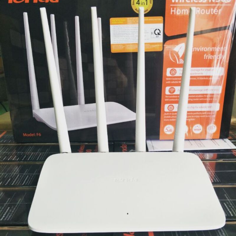 Bộ phát sóng Wifi Tenda 4 anten 300Mps F6 - Hàng Chính Hãng