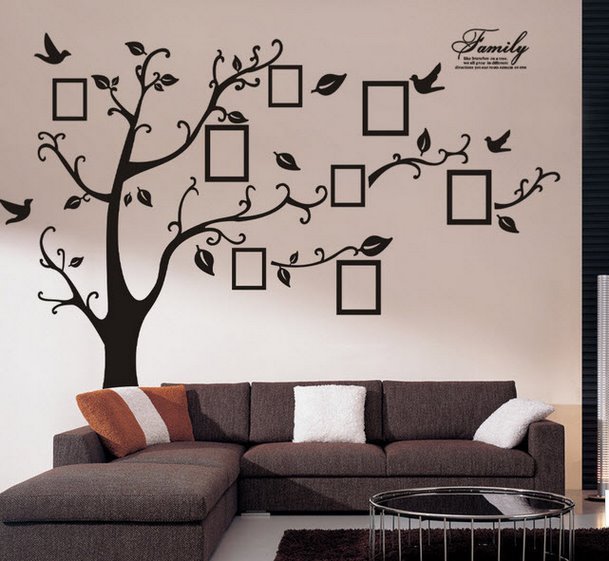Binbin pk290 6 frame tree wall decal (black)