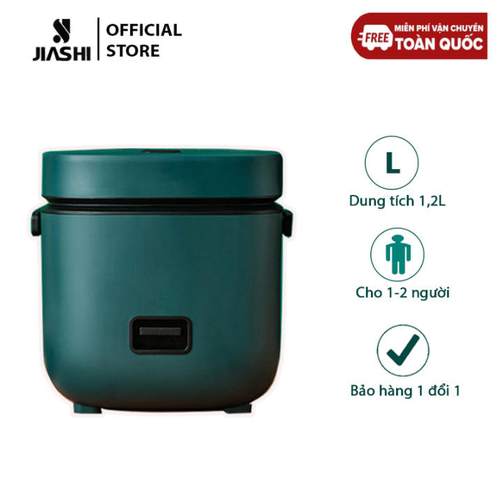 Nồi cơm điện mini đa năng Jiashi 1,2L cho 1-2 người ăn-Rice Cooker/ Nồi cơm điện nhỏ, nồi mini siêu nhỏ chống dính-Thiết kế nhỏ gọn, tinh tế, màu…
