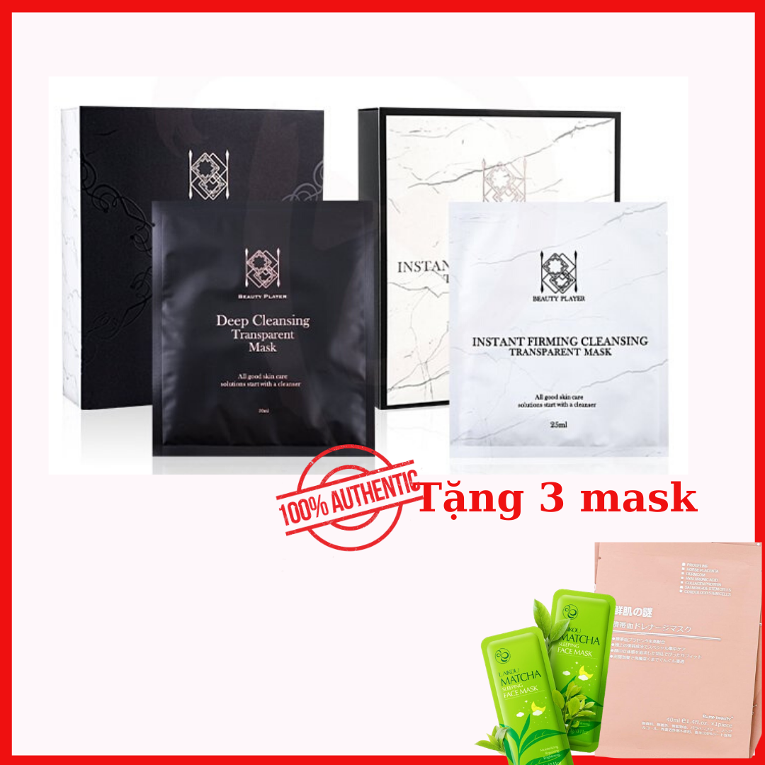 Combo mặt nạ Beauty Player 1 trắng và 1 đen
