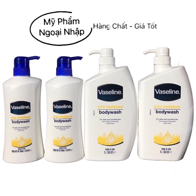 SỮA TẮM VASELINE TOTAL MOISTURE TRẮNG DA DƯỠNG ẨM 1L