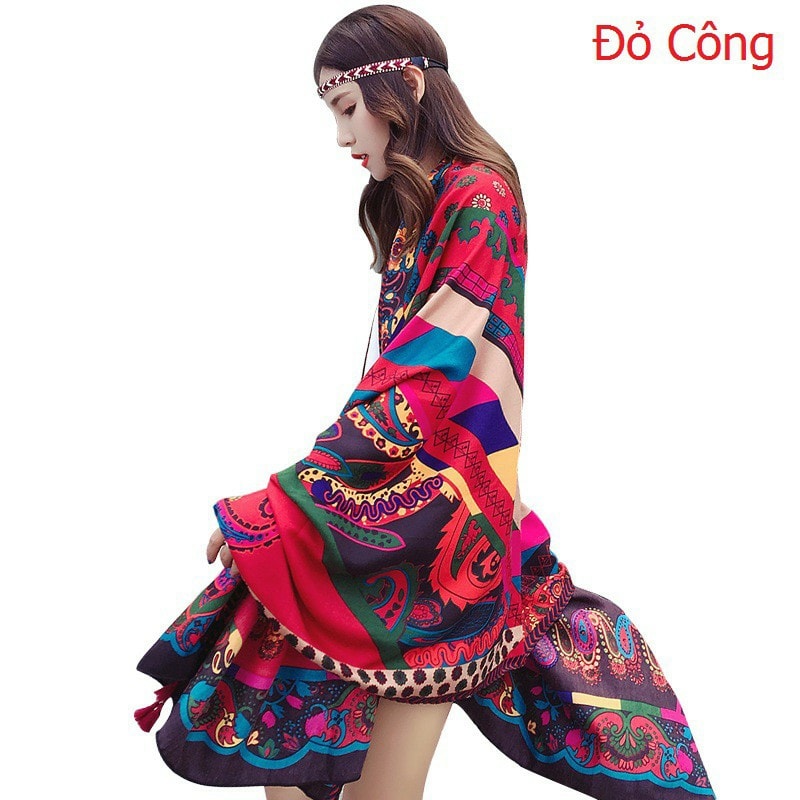 Khăn Choàng Đi Biển Phong Cách Boho Vintage
