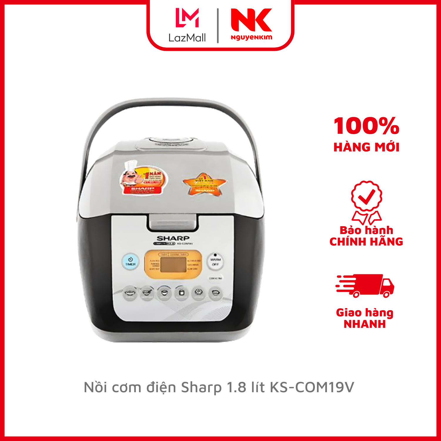 Nồi cơm điện sharp 1.8 lít ks-com19v