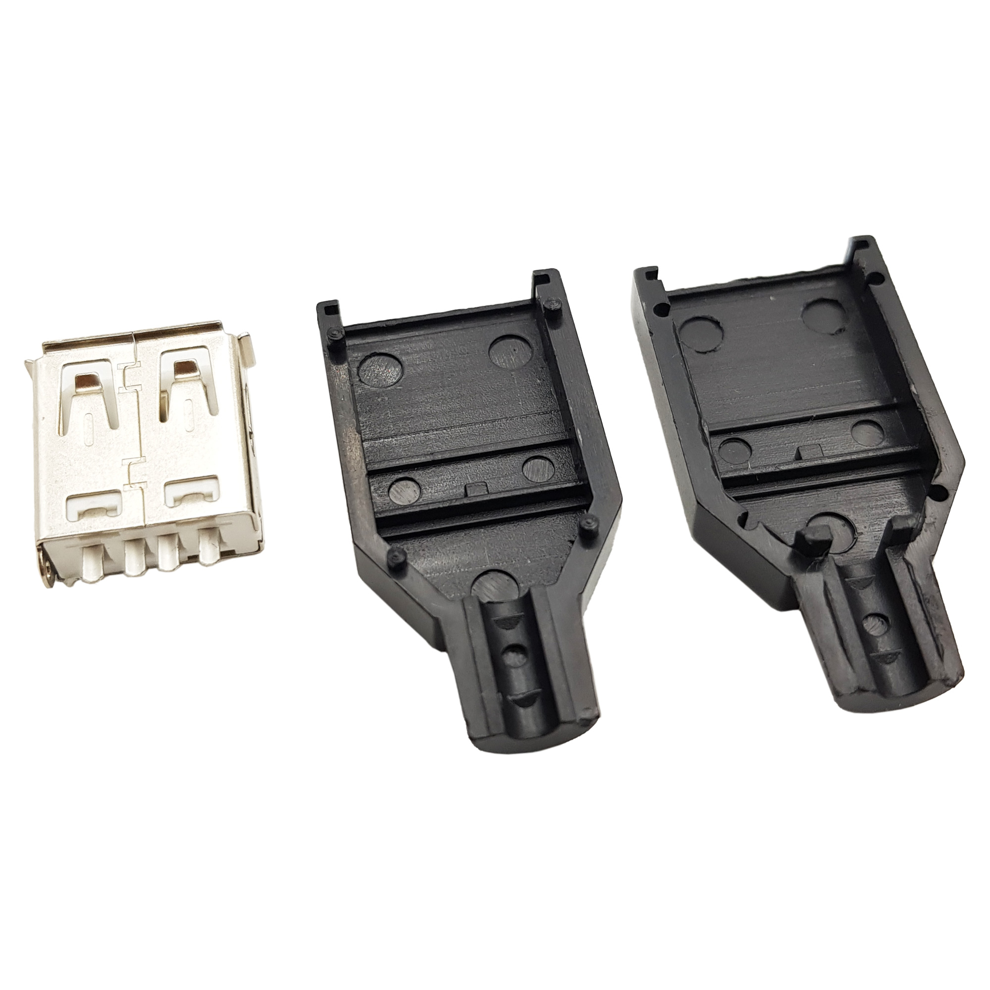 Đầu USB A Cái 4P kèm vỏ [COMBO 3 CÁI]
