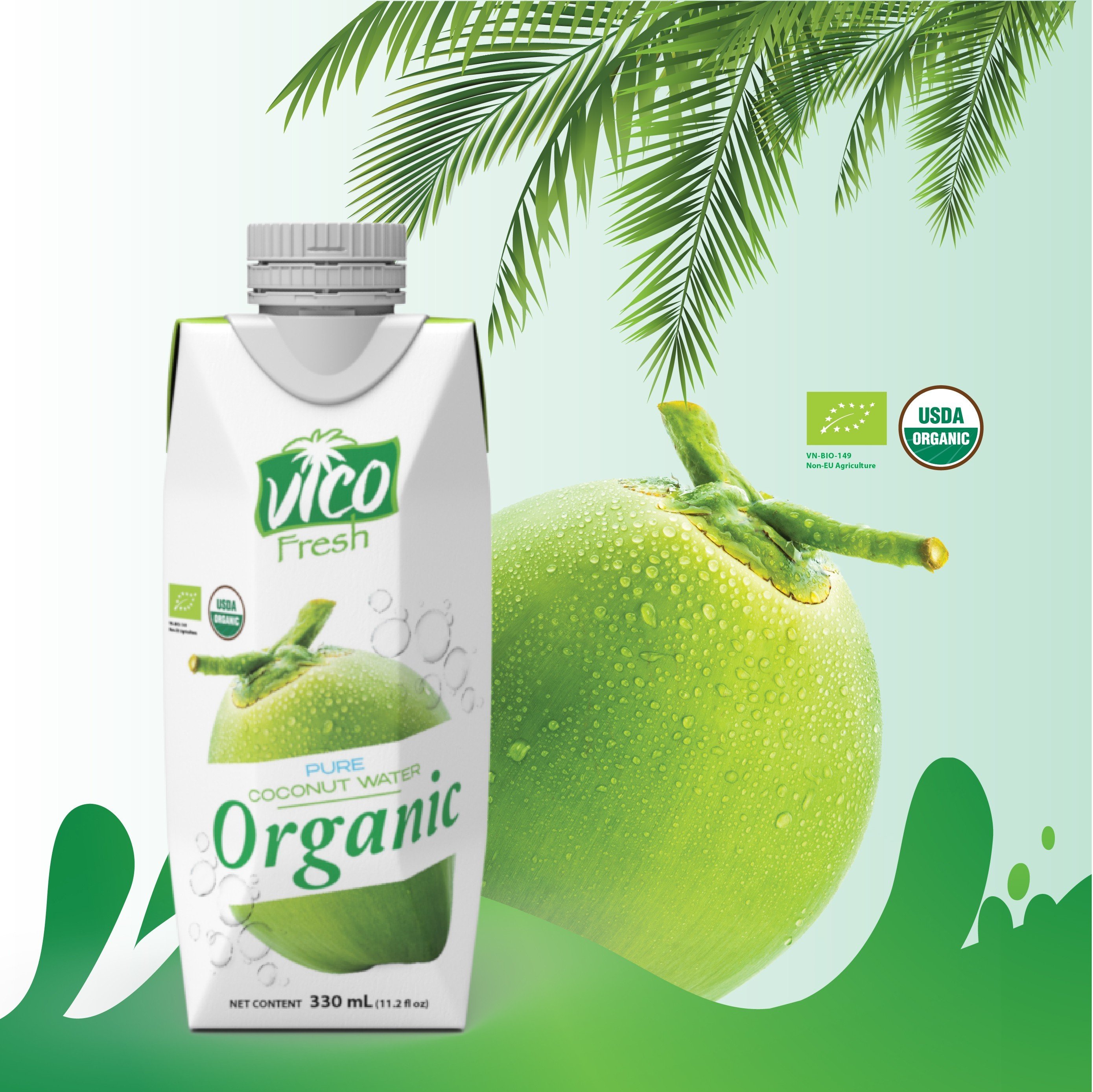 COMBO 2 HỘP NƯỚC DỪA ORGANIC VICO FRESH 330ML