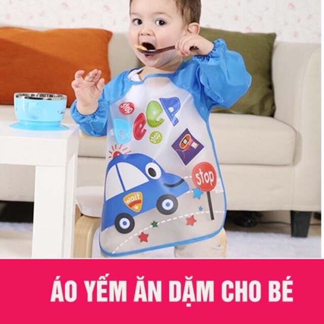 Yếm áo chống thấm ăn dặm cho bé trai, bé gái