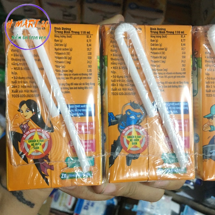 THÙNG sữa kun trái cây 110ml vị cam
