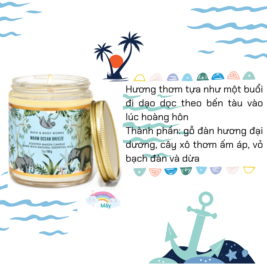 Nến thơm 1 bấc Bath and Body Works nhiều mùi